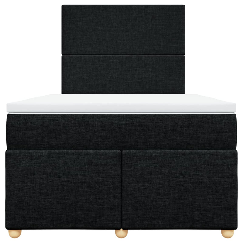 Pat box spring cu saltea, negru, 120x200 cm, textil