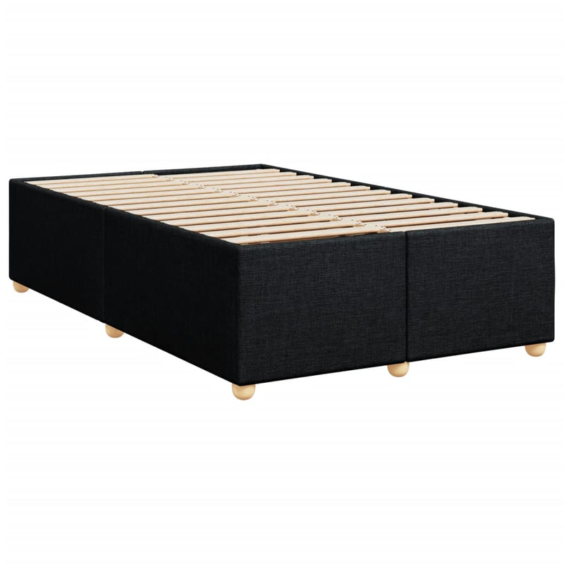 Pat box spring cu saltea, negru, 120x200 cm, textil