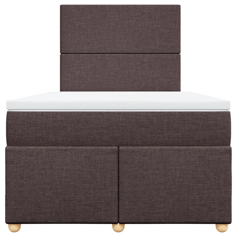 Pat box spring cu saltea, maro închis, 120x200 cm, textil
