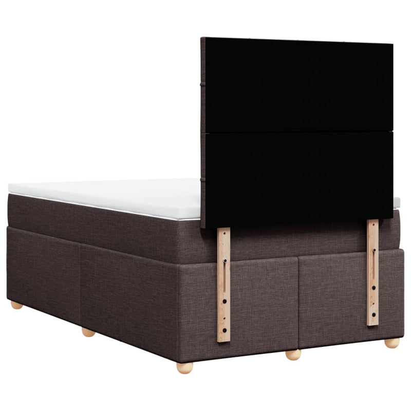 Pat box spring cu saltea, maro închis, 120x200 cm, textil