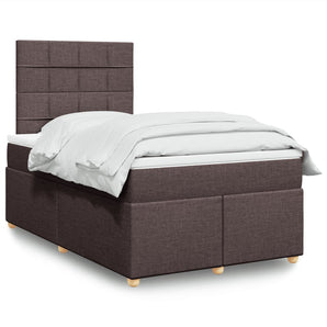 Pat box spring cu saltea, maro închis, 120x200 cm, textil