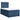 Pat box spring cu saltea, albastru, 120x200 cm, textil