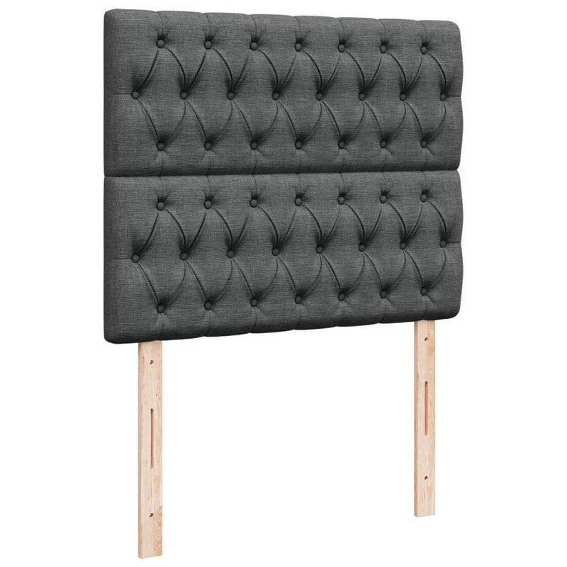 Pat box spring cu saltea, gri închis, 120x200 cm, textil