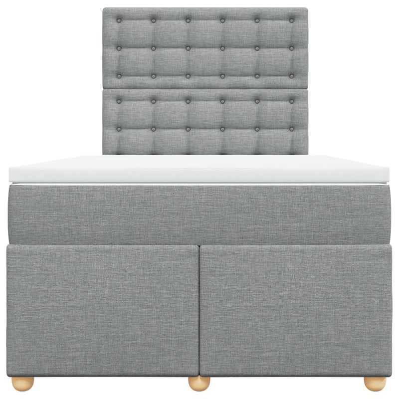 Pat continental cu saltea, gri deschis, 120x200 cm, textil