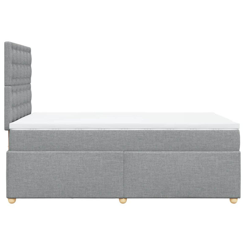 Pat continental cu saltea, gri deschis, 120x200 cm, textil