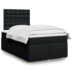 Pat box spring cu saltea, negru, 120x200 cm, textil