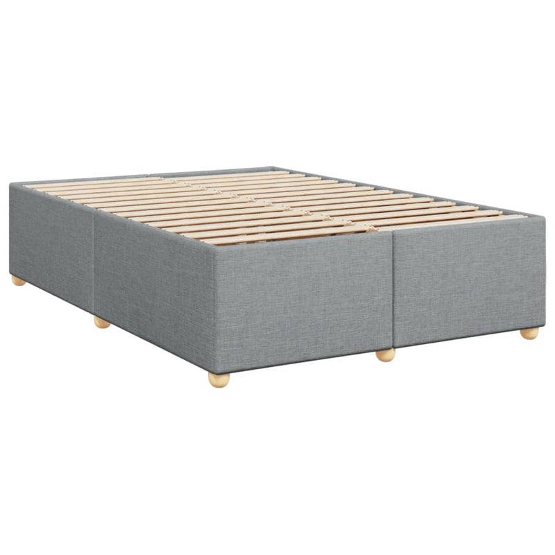 Pat box spring cu saltea, gri deschis, 140x190 cm, textil