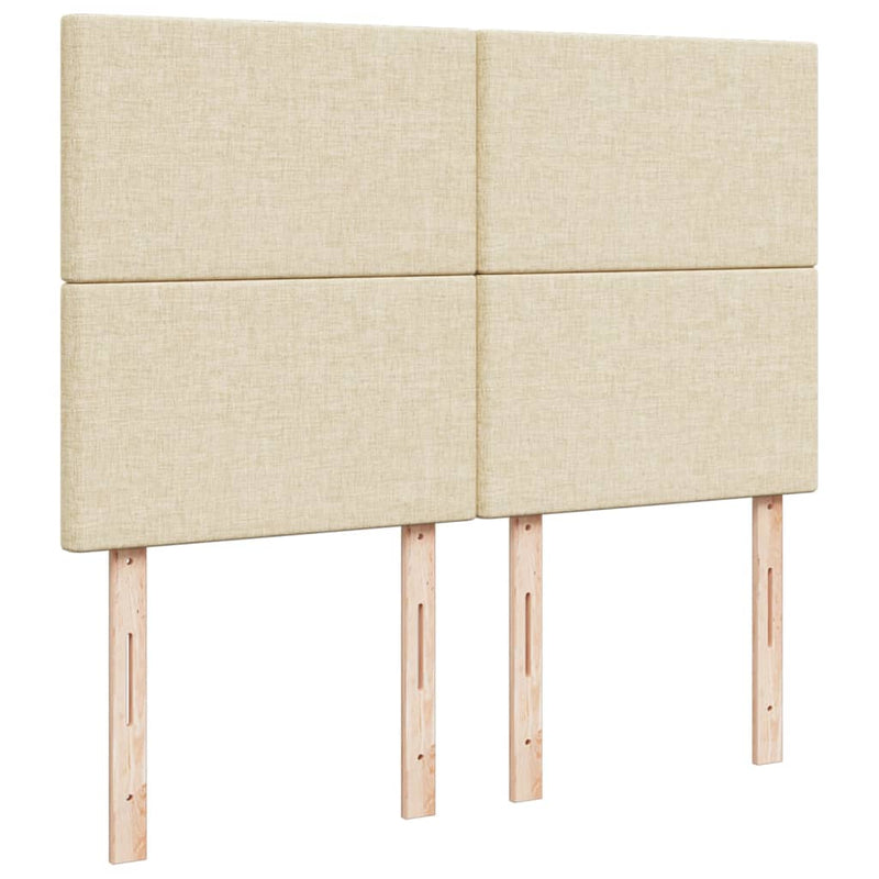 Pat box spring cu saltea, crem, 140x200 cm, textil