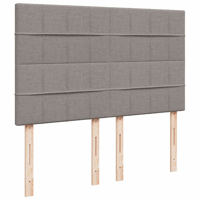 Pat box spring cu saltea, gri taupe, 140x200 cm, textil