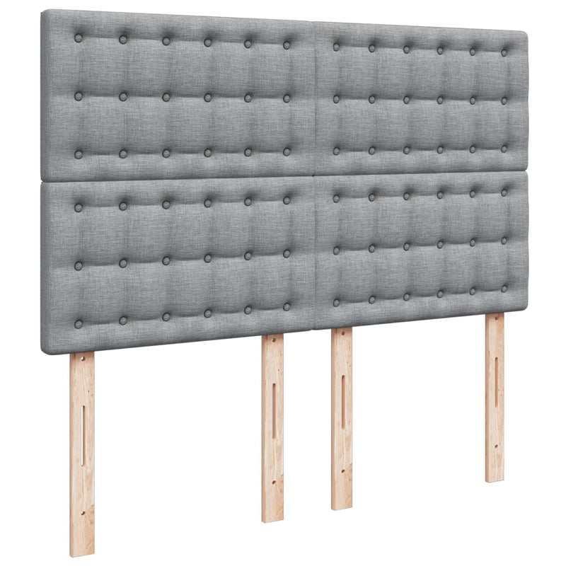 Pat box spring cu saltea, gri deschis, 140x190 cm, textil