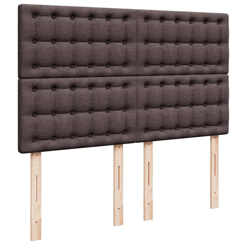 Pat box spring cu saltea, maro închis, 140x200 cm, textil