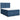Pat continental cu saltea, albastru, 140x200cm, material textil
