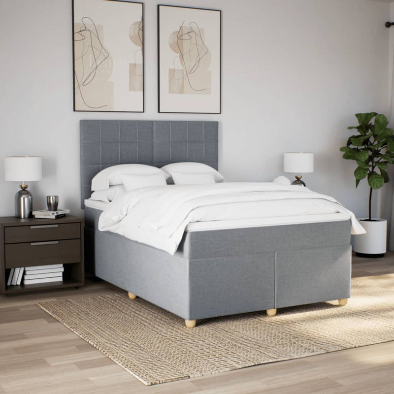 Pat continental, gri deschis, 140x200 cm, material textil