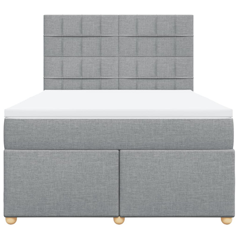 Pat continental, gri deschis, 140x200 cm, material textil