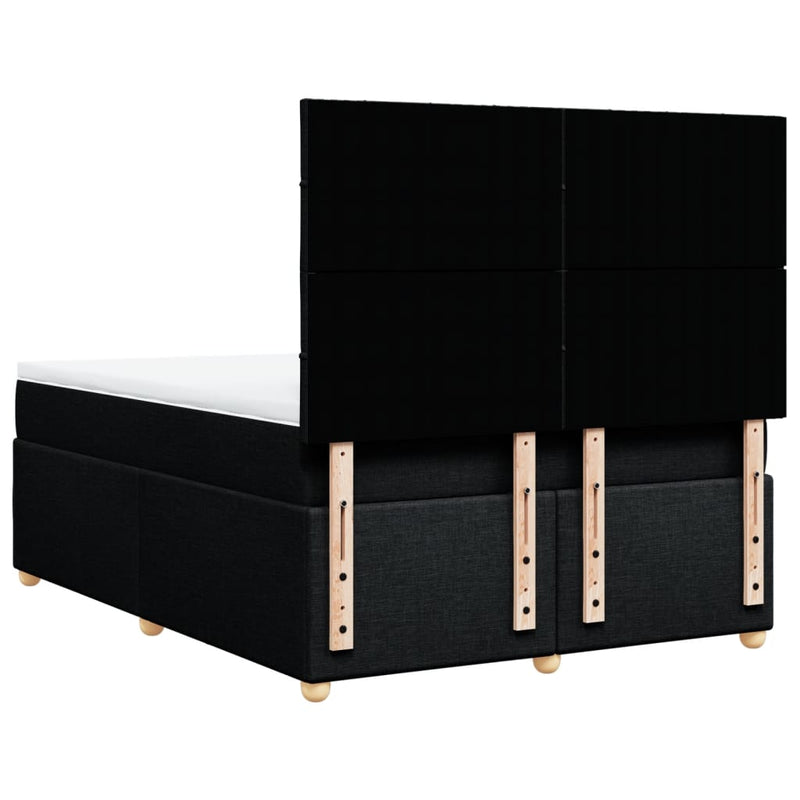 Pat box spring cu saltea, negru, 140x200 cm, textil