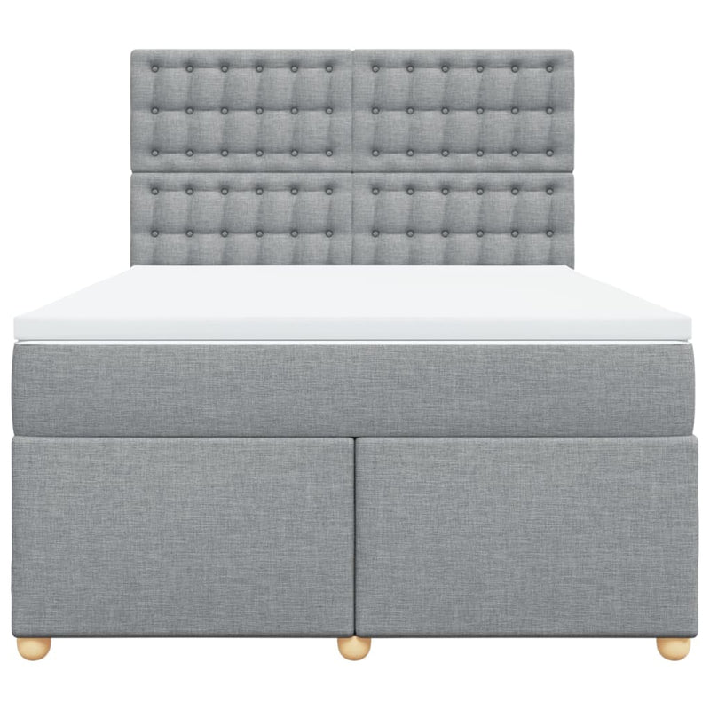Pat continental, gri deschis, 140x200 cm, material textil