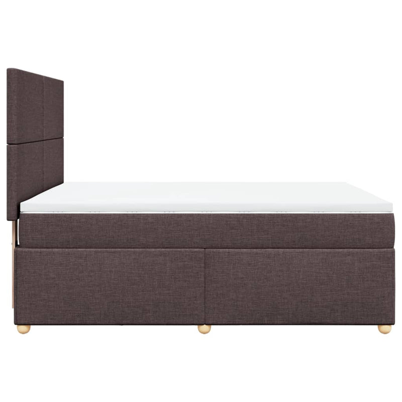 Pat box spring cu saltea, maro închis, 160x200 cm, textil