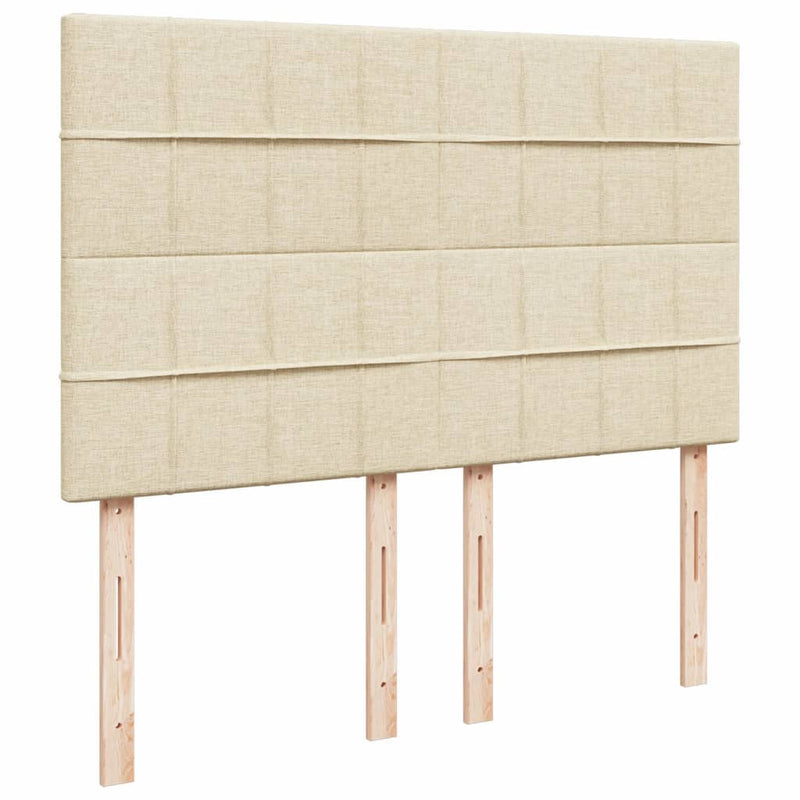 Pat box spring cu saltea, crem, 160x200 cm, material textil