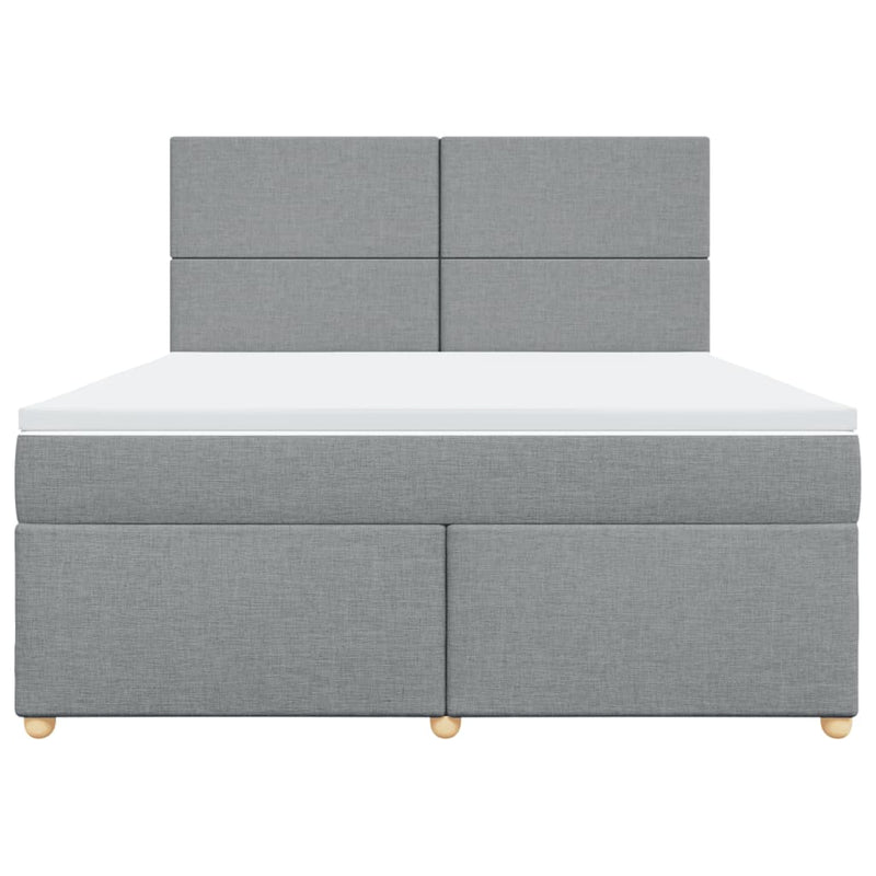 Pat continental, gri deschis, 180x200 cm, material textil