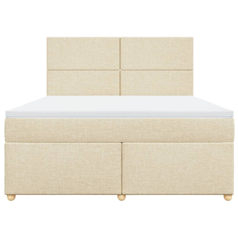 Pat continental cu saltea, crem, 180x200 cm, textil
