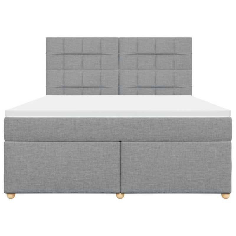 Pat continental, gri deschis, 180x200 cm, material textil