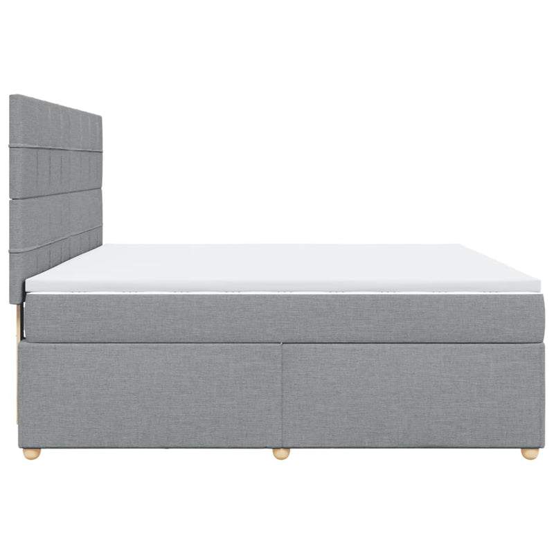 Pat continental, gri deschis, 180x200 cm, material textil