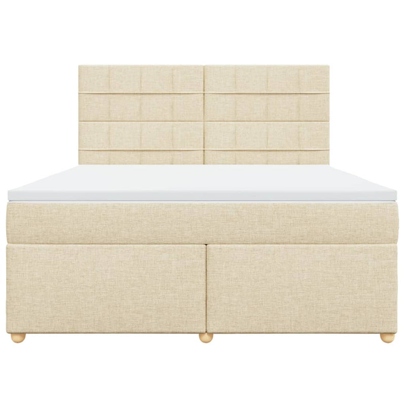 Pat continental cu saltea, crem, 180x200 cm, textil
