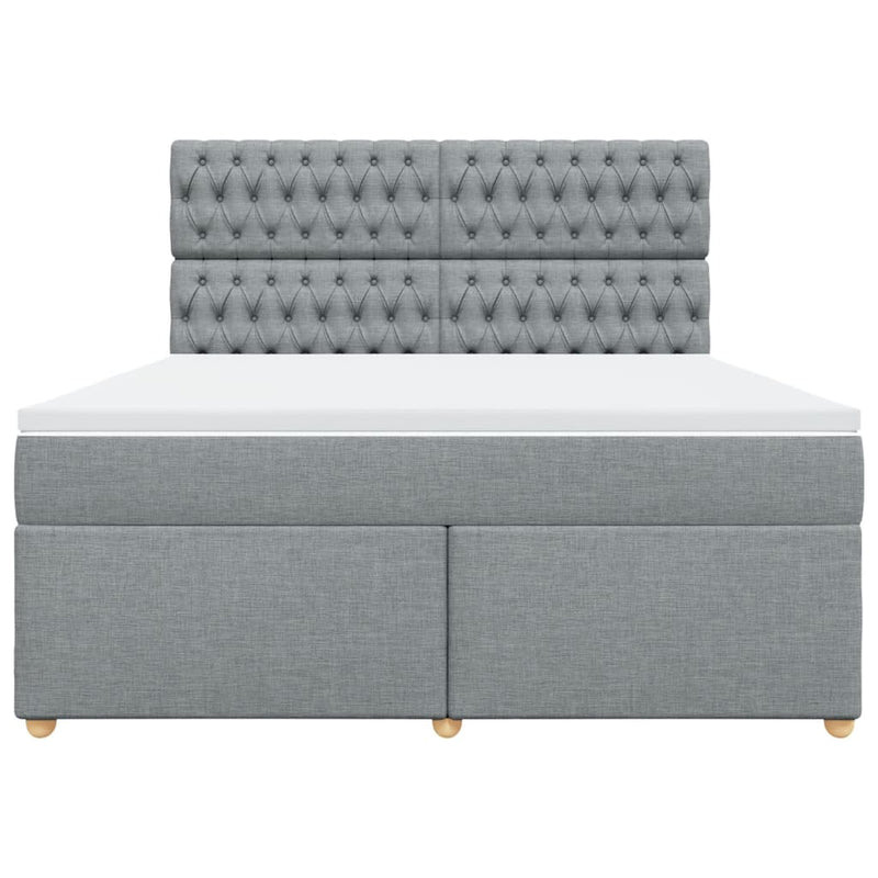 Pat continental, gri deschis, 180x200 cm, material textil