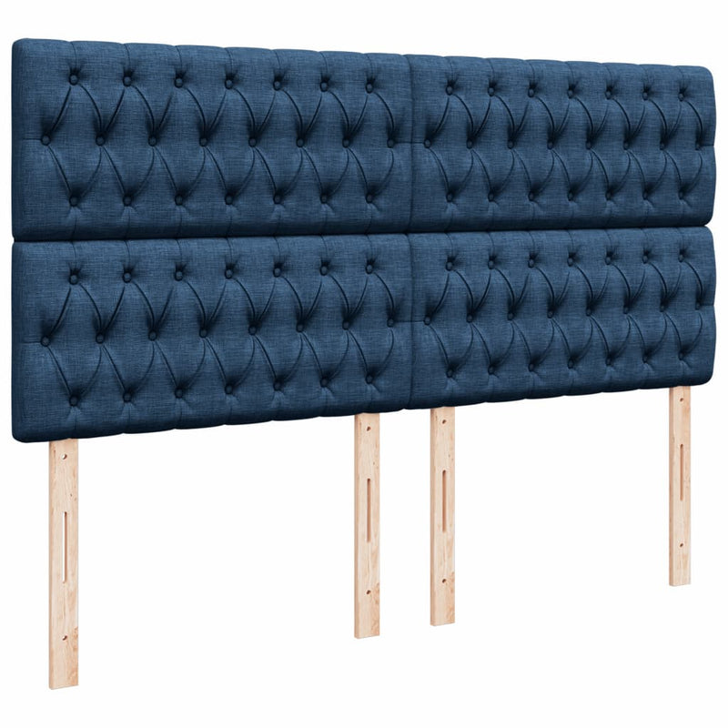 Pat box spring cu saltea, albastru, 180x200 cm, material textil
