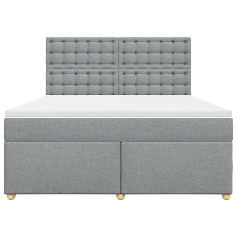 Pat continental, gri deschis, 180x200 cm, material textil