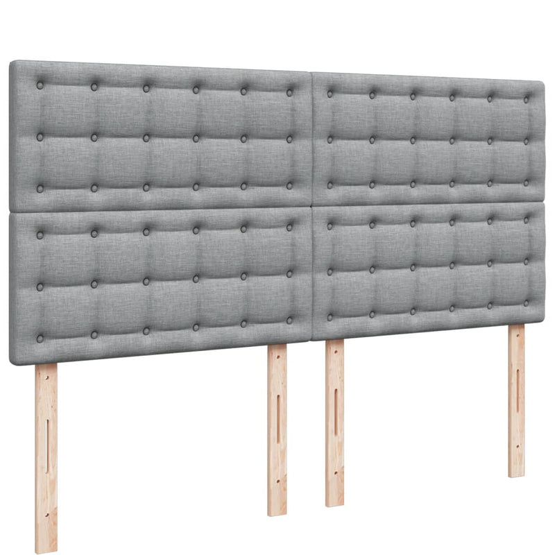 Pat continental, gri deschis, 180x200 cm, material textil