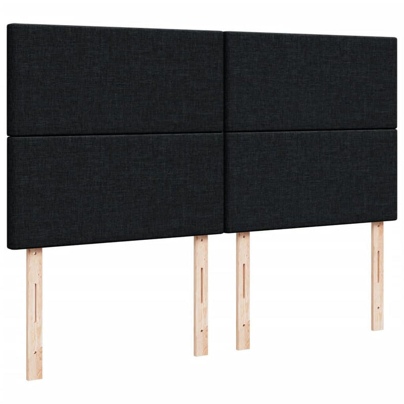 Pat box spring cu saltea, negru, 200x200 cm, textil