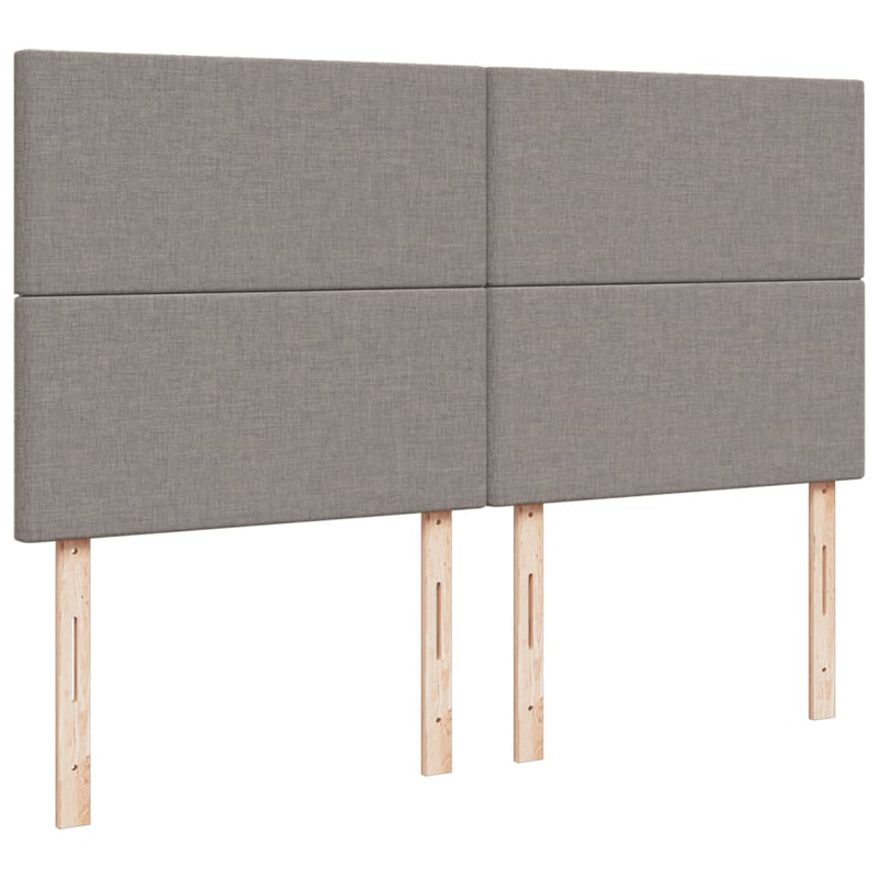 Pat box spring cu saltea, gri taupe, 200x200 cm, textil