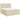 Pat box spring cu saltea, crem, 200x200 cm, textil