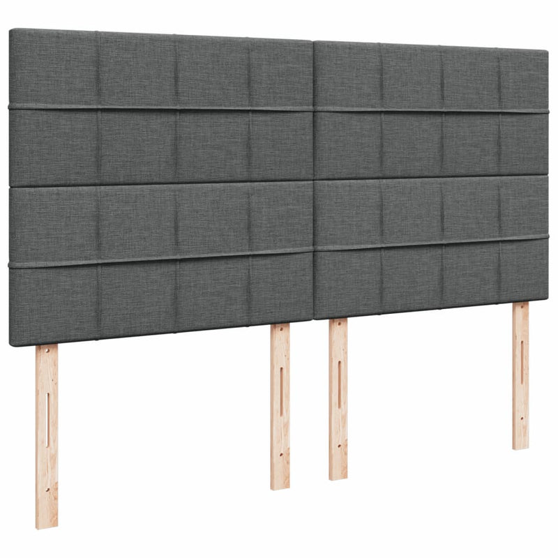 Pat box spring cu saltea, gri închis, 200x200 cm, textil