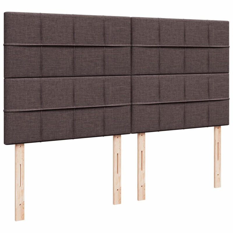 Pat box spring cu saltea, maro închis, 200x200 cm, textil