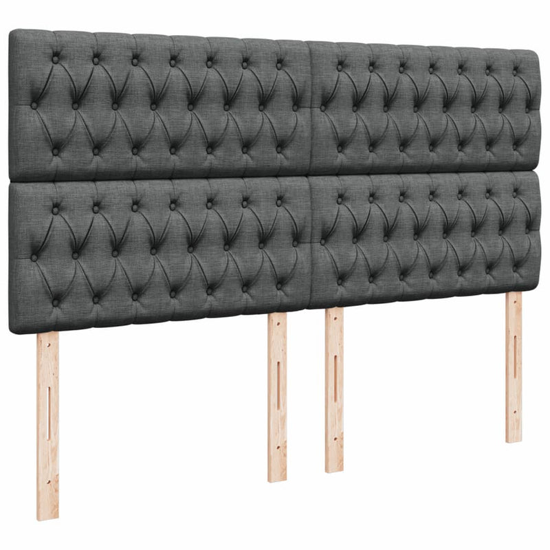 Pat box spring cu saltea, gri închis, 200x200 cm, textil