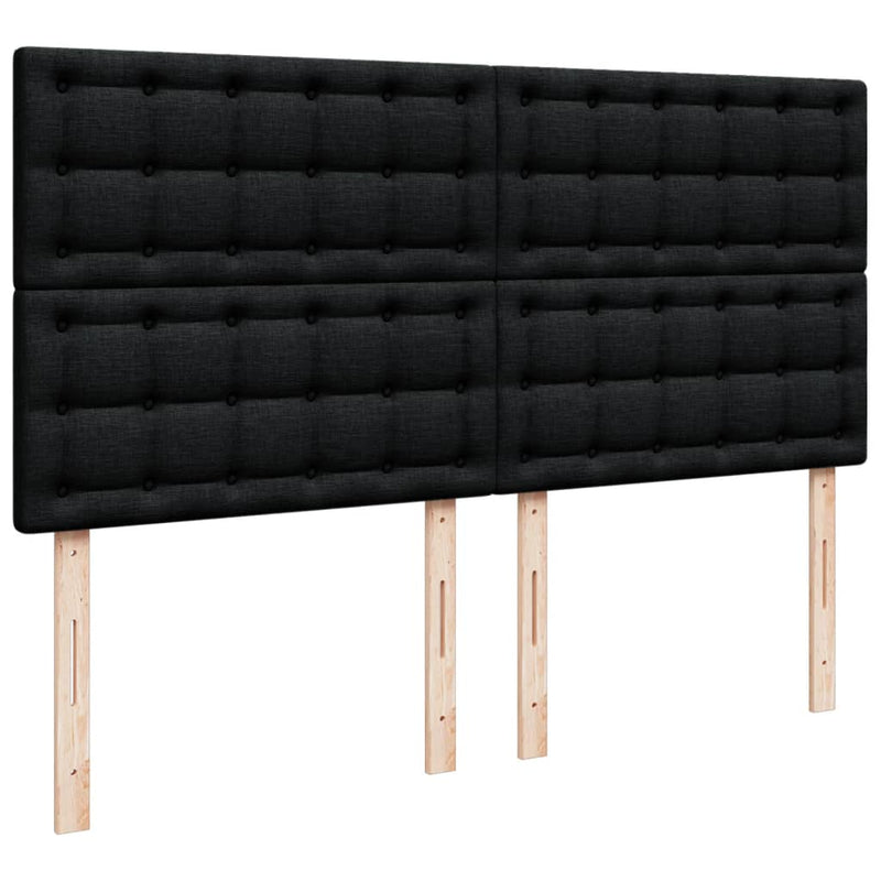 Pat box spring cu saltea, negru, 200x200 cm, textil