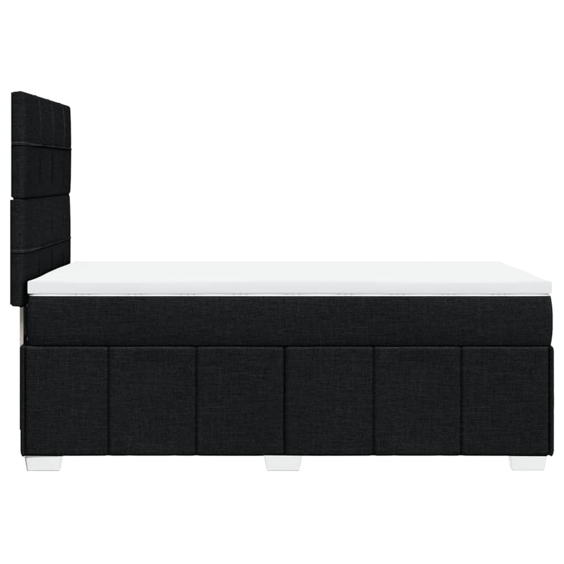 Pat box spring cu saltea, negru, 80x200 cm, textil