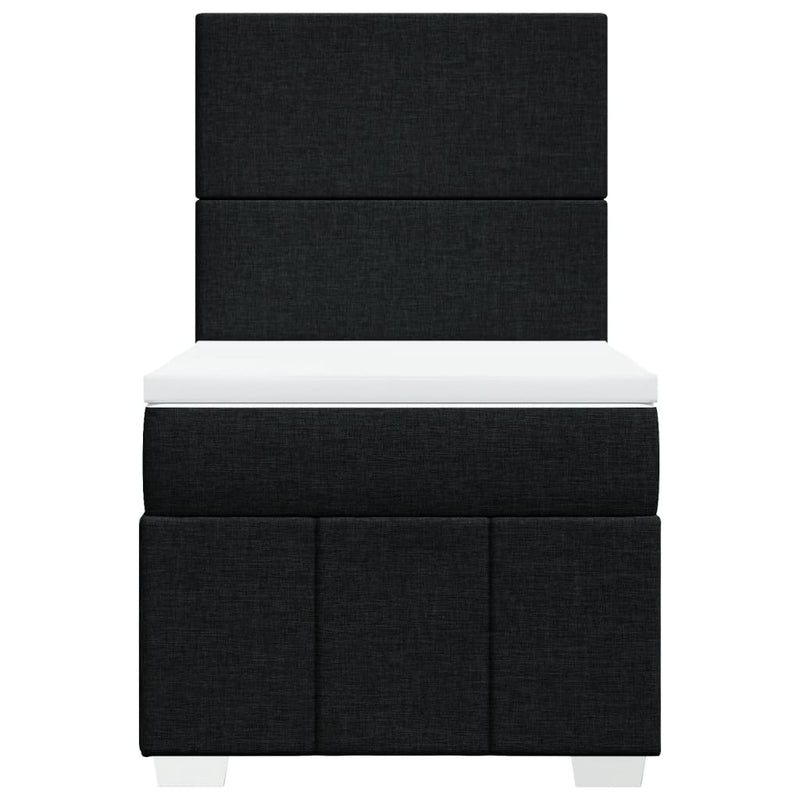 Pat box spring cu saltea, negru, 90x190 cm, textil