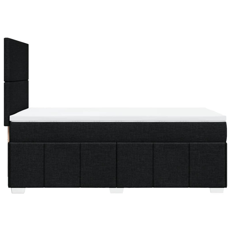Pat box spring cu saltea, negru, 90x190 cm, textil
