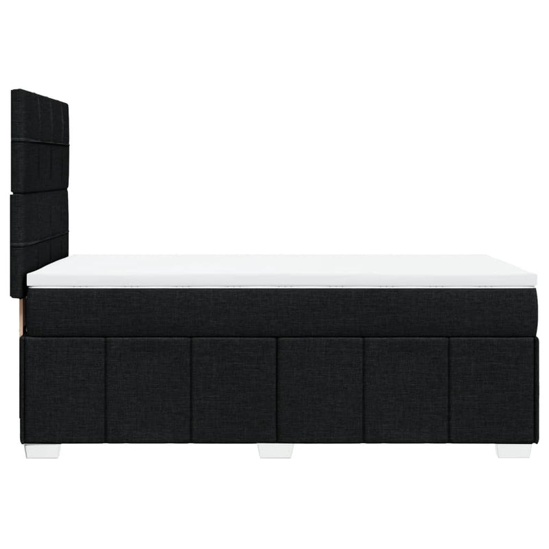 Pat box spring cu saltea, negru, 90x200 cm, textil