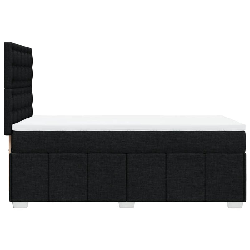 Pat box spring cu saltea, negru, 90x200 cm, textil