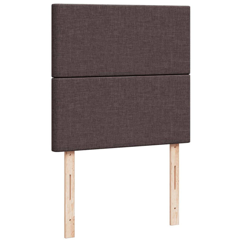 Pat box spring cu saltea, maro închis, 100x200 cm, textil