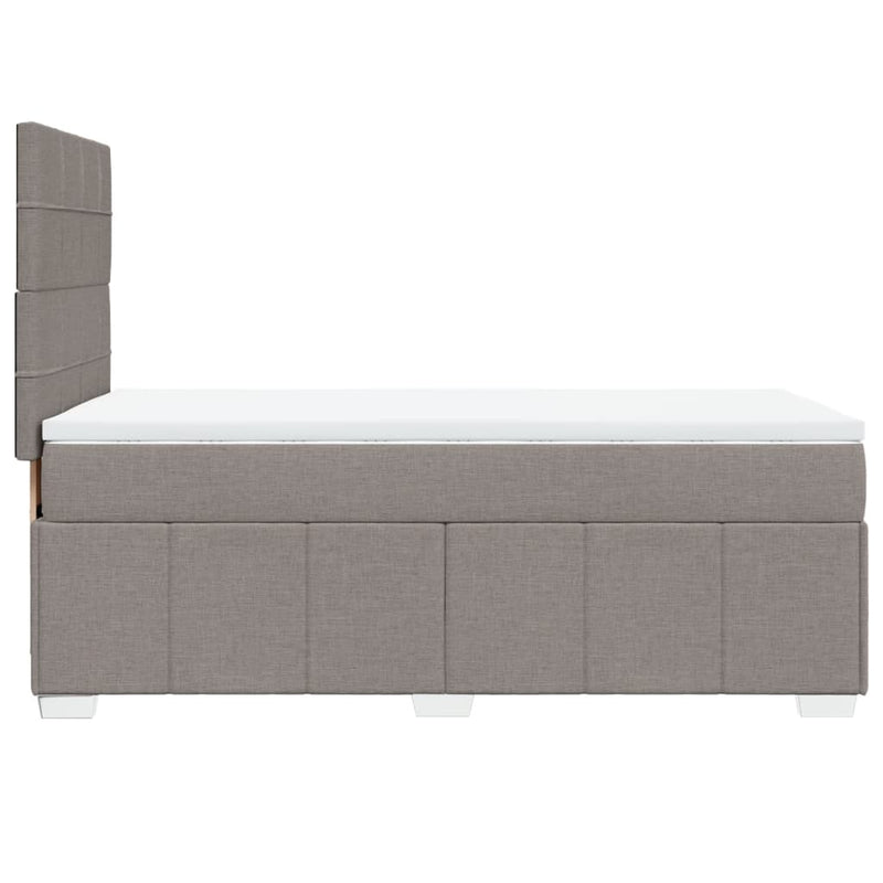 Pat box spring cu saltea, gri taupe, 100x200 cm, textil