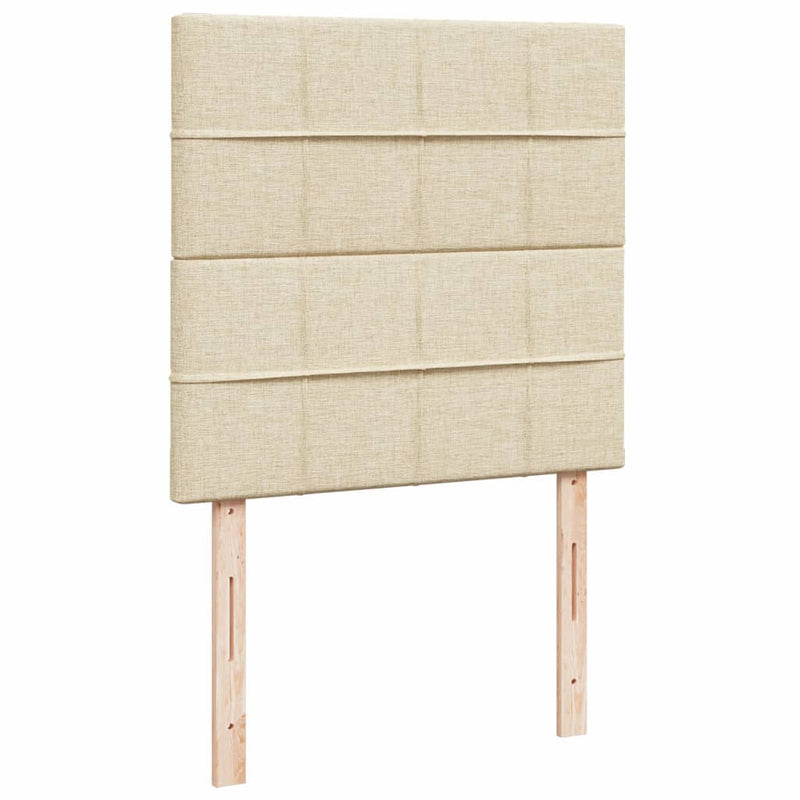 Pat box spring cu saltea, crem, 100x200 cm, textil