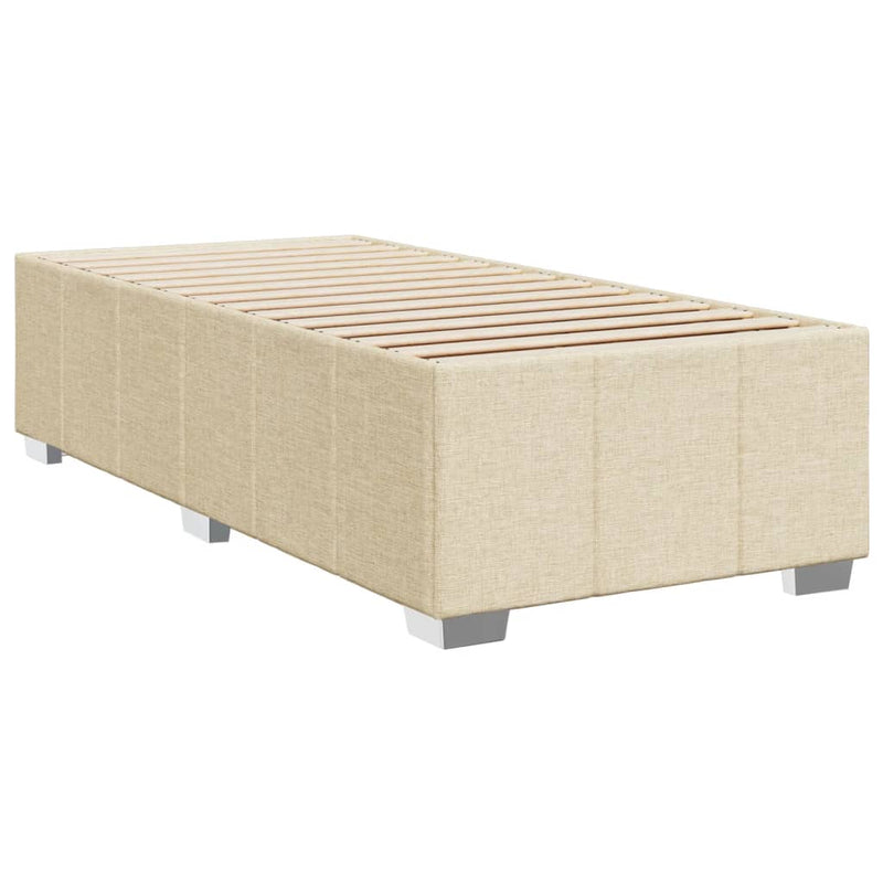Pat box spring cu saltea, crem, 100x200 cm, textil