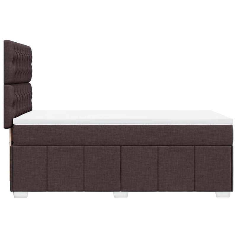 Pat box spring cu saltea, maro închis, 100x200 cm, textil