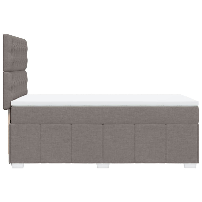 Pat box spring cu saltea, gri taupe, 100x200 cm, textil