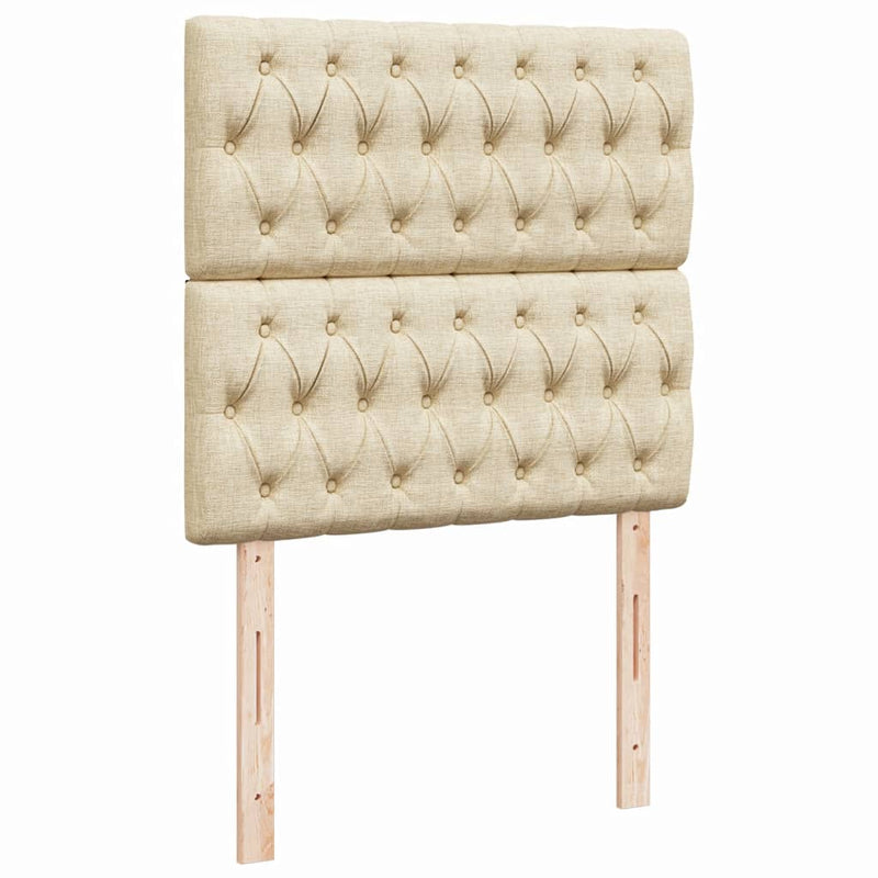 Pat box spring cu saltea, crem, 100x200 cm, textil